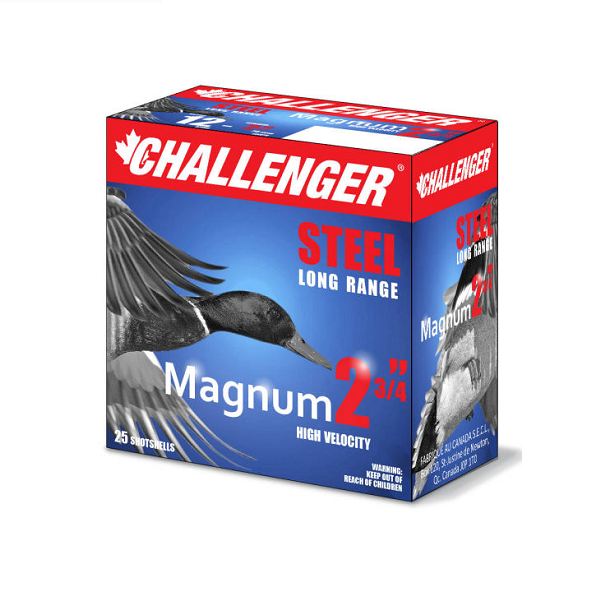 CHALLENGER 12ga 2-3/4" #2 1-1/4oz MAGNUM STEEL LR 25ct