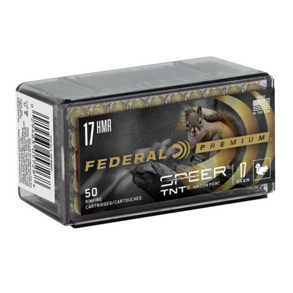 FEDERAL 17 HMR 17gr Speer TNT Bullets 50ct