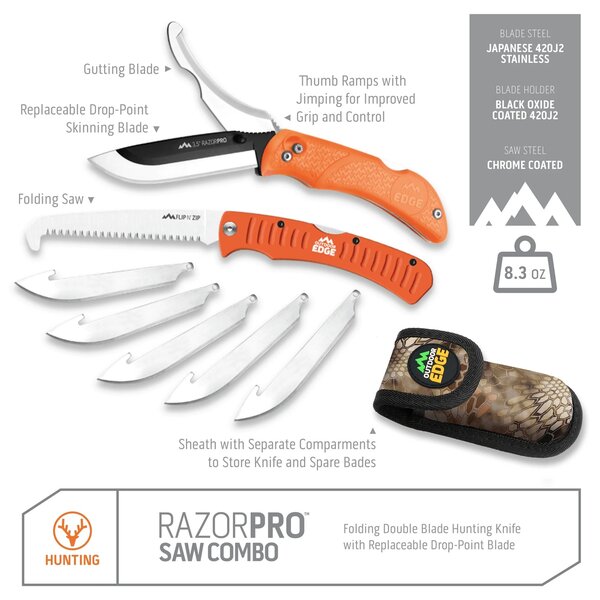 OUTDOOR EDGE 3.5" RazorPro Saw Combo Orange