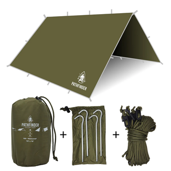 PATHFINDER NYLON TARP OD Green 7'8"x7'8"