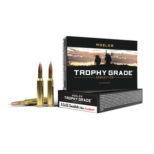 NOSLER 6.5x55 SWEDISH 140gr ACCUBOND TROPHY GRADE 20ct