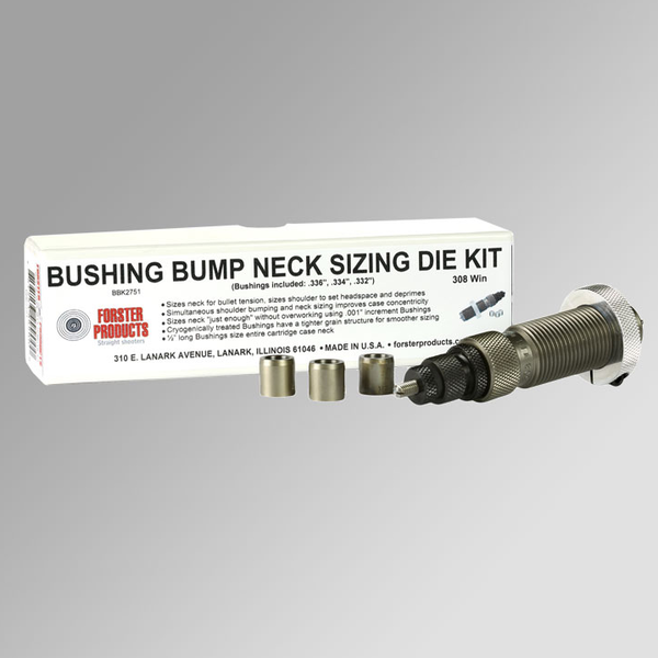 FORSTER PRODUCTS BUSHING BUMP NECK SIZING DIE KIT (Includes 3 Bushings)