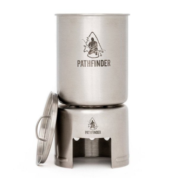 PATHFINDER 32oz SS Water Bottle + Cup + Stove Set