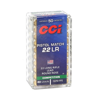 CCI 22 LR 40gr Pistol Match Lead RN 50ct