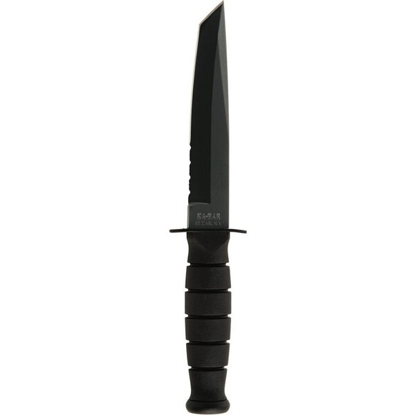 KA-BAR Short Tanto Serrated w/Leather Sheath