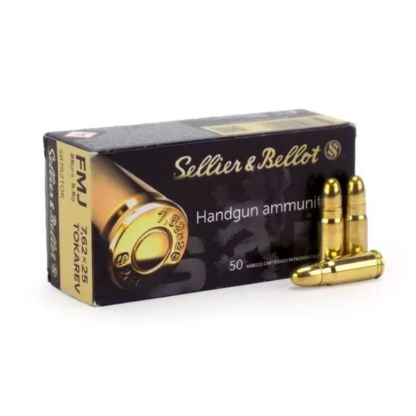 SELLIER & BELLOT 7.62x25 Tokarev 85gr FMJ 50ct