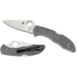 SPYDERCO DELICA 4 LIGHTWEIGHT PLAIN EDGE Gray Flat Ground