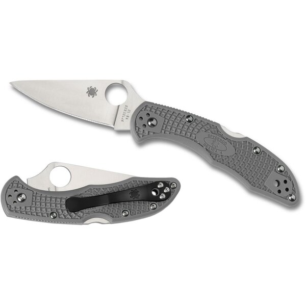 SPYDERCO DELICA 4 LIGHTWEIGHT PLAIN EDGE Gray Flat Ground