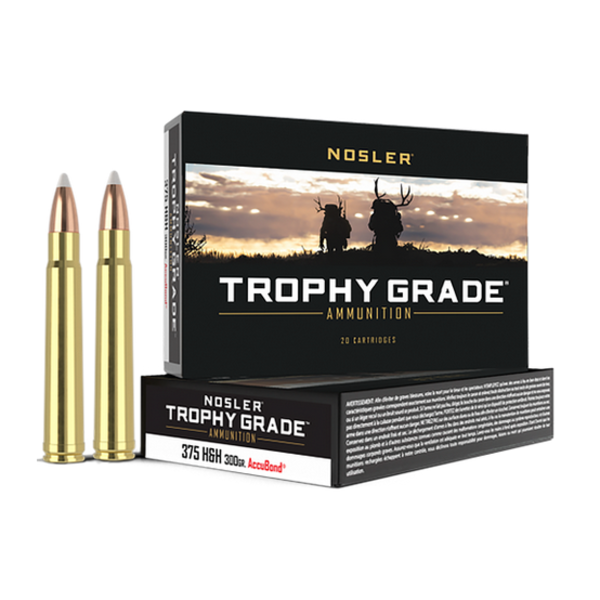 NOSLER 375 H&H 300gr ACCUBOND TROPHY GRADE 20ct