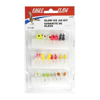 EAGLE CLAW Glow Ice Jigs Kit