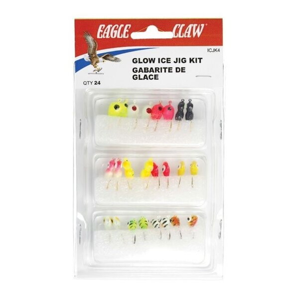 EAGLE CLAW Glow Ice Jigs Kit