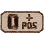 FOX OUTDOOR PATCH - BLOOD TYPE O Positive (+) 2.5"x 1.25"