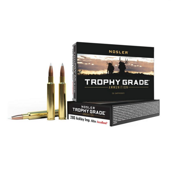 NOSLER 280 ACKLEY IMP 160gr ACCUBOND TROPHY GRADE 20ct