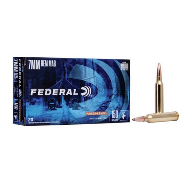 FEDERAL 7mm REM MAG 150gr JSP POWER SHOK 20ct