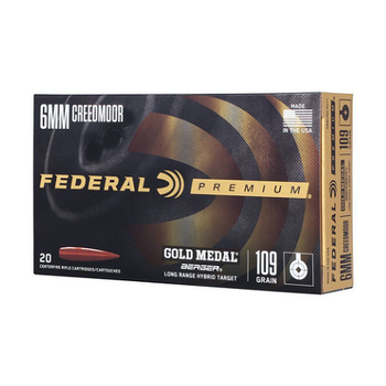 FEDERAL 6mm Creedmoor 109gr Gold Medal Berger Hybrid 20ct