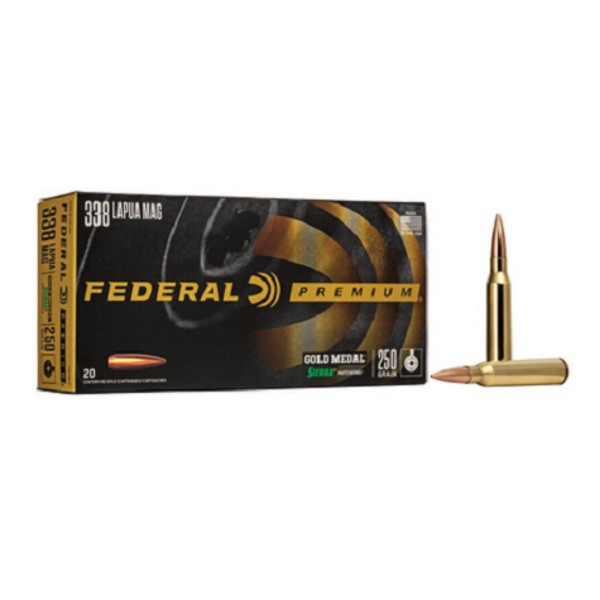 FEDERAL 338 LAPUA MAG 250gr GOLD MEDAL SIERRA MATCHKING 20ct