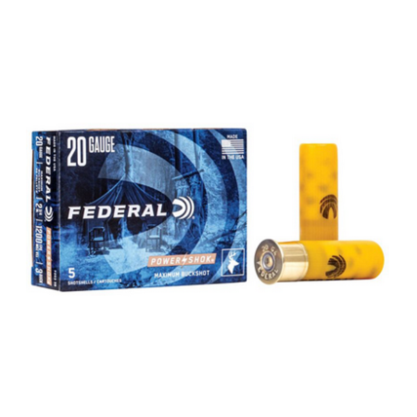 FEDERAL 20ga 2-3/4" 3 BUCK BUCKSHOT 20PEL