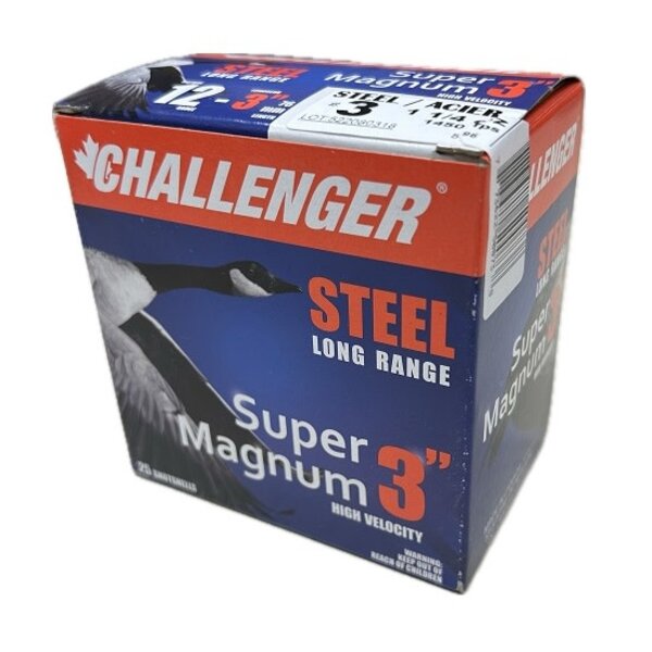 CHALLENGER 12ga 3" 1-1/4oz #3 SHOT SS SUPER MAGNUM LR 25ct