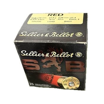SELLIER & BELLOT 28ga #4 2-3/4" 3/4oz RED 25ct
