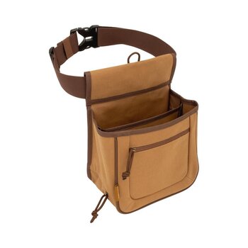 ALLEN Rival Douible Compartment Shell Bag Tan Canvas