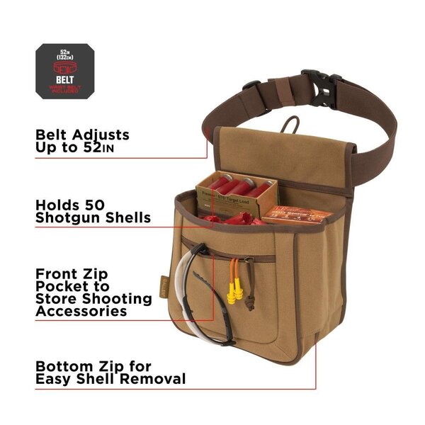 ALLEN Rival Douible Compartment Shell Bag Tan Canvas