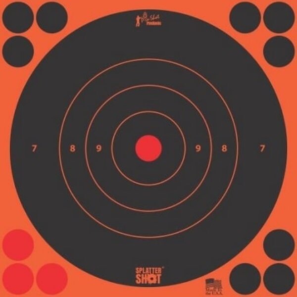 PRO-SHOT Splatter Shot 8" Orange Bullseye Target 30 pk
