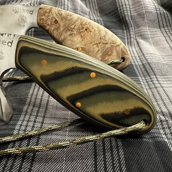 WICKED KNIVES CUSTOM HANDMADE SKINNER w/SHEATH