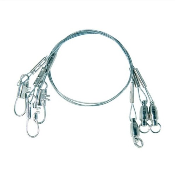 EAGLE CLAW Steel Leader with Ball Bearing Swivel 12" 30 lbs