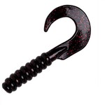 YUM WALLEYE CURLTAIL GRUB 4" 12pk Black Neon