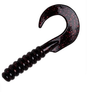 YUM WALLEYE CURLTAIL GRUB 4" 12pk Black Neon