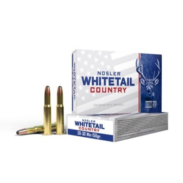 NOSLER 30-30 Win 150gr Solid Base Whitetail Country RN 20ct