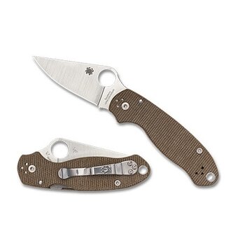 SPYDERCO PARA 3 Brown Canvas Micarta Cruwear