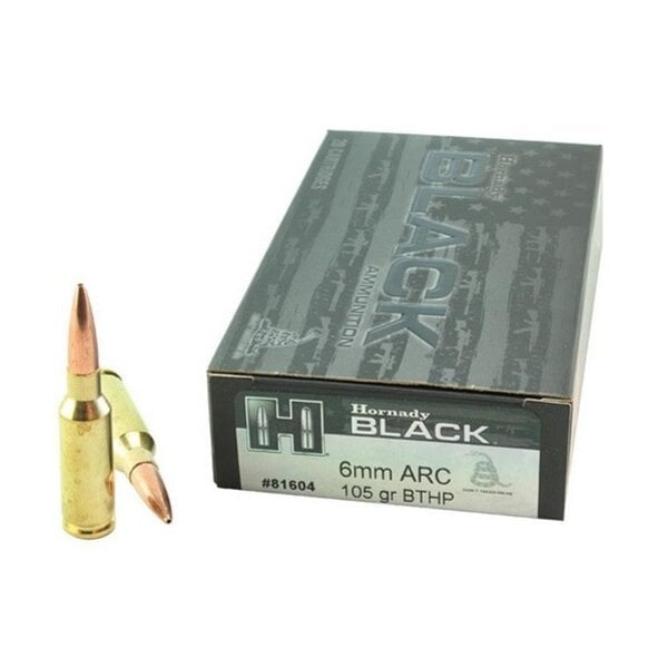 HORNADY 6mm ARC 105gr BLACK BTHP 20ct