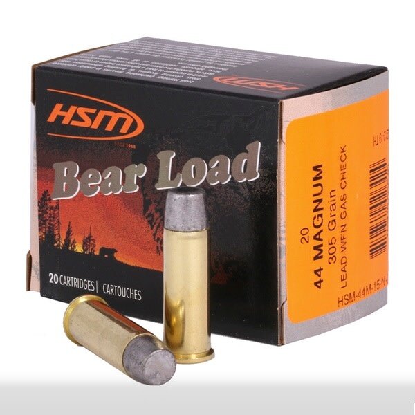 HSM 44 MAG 305gr BEAR LOAD LEAD WFN GAS CHECK 20ct
