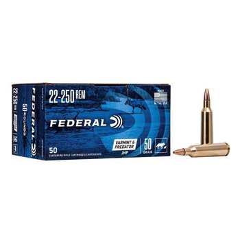 FEDERAL 22-250 50gr VARMINT & PREDATOR JHP 50ct