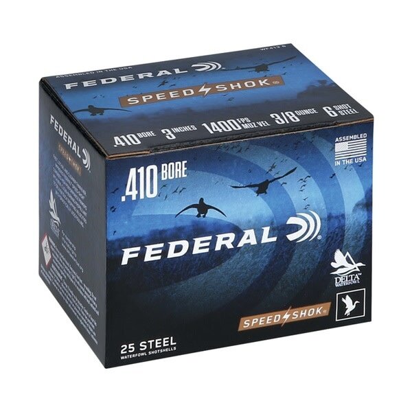 FEDERAL 410ga 3" 3/8oz 6 SHOT STEEL SPEED SHOK 25ct