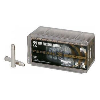FEDERAL 22 WMR 45gr 50ct Personal Defense Punch JHP 20ct