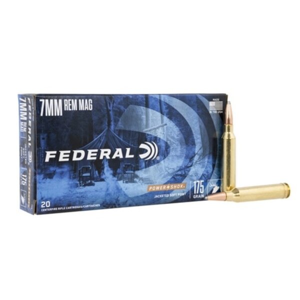 FEDERAL 7mm REM MAG 175gr JSP POWER SHOK 20ct
