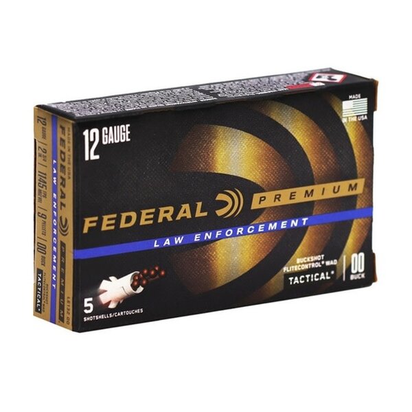 FEDERAL 12ga 2-3/4" 00 Buck 9 Pellets LE Premium 5ct