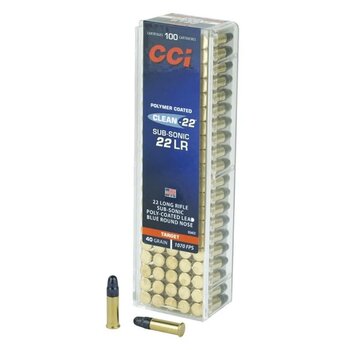 CCI 22 LR CLEAN SUB-SONIC 40gr BLUE RN POLYCOATED 100ct