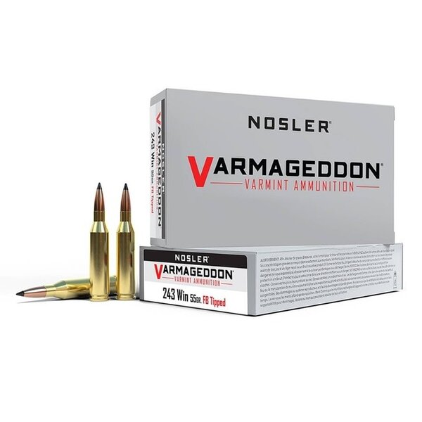 NOSLER 243 Win 55gr FB Tipped VARMAGEDDON 20ct