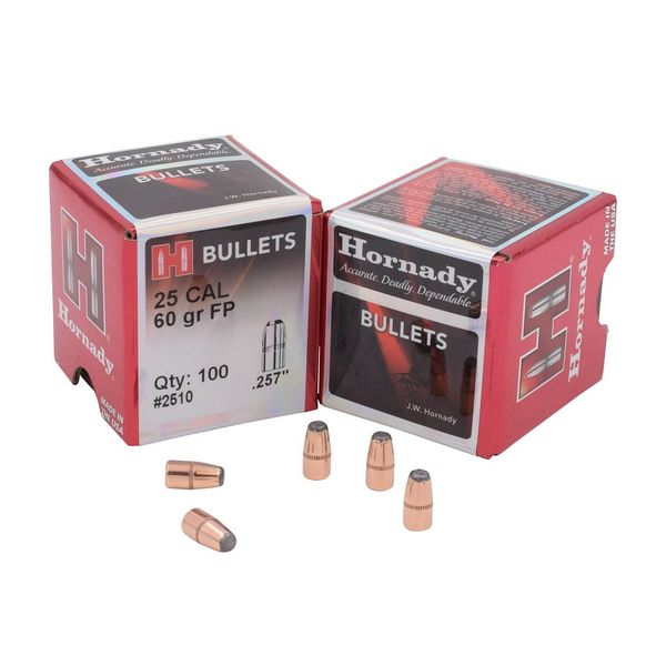 HORNADY BULLETS 25 Cal 60gr FP 100ct