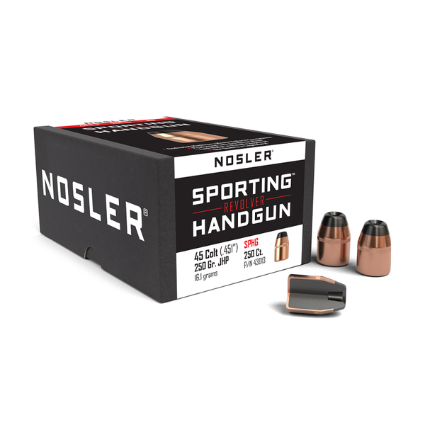 NOSLER BULLETS 45 Cal 250gr JHP SPORTING HANDGUN 100ct
