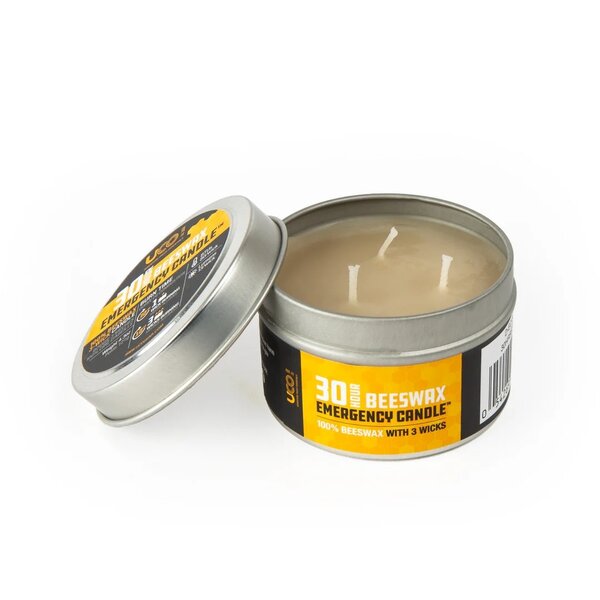 UCO GEAR 30hr BEESWAX EMERGENCY CANDLE w/3 Wicks
