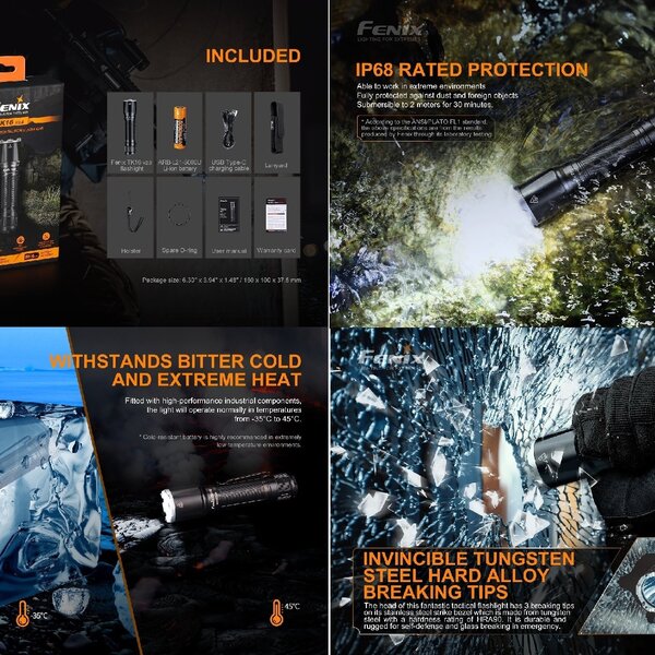 FENIX TK16 V2.0 3100 LUMENS + 5000mAh BATTERY
