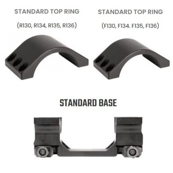 CADEX SCOPE MOUNT BASE 36mm 1.500" High w/Standard Top Rings