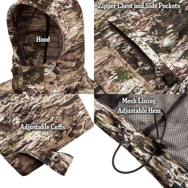 HUNTWORTH Winsted Lightweight Tricot Rain Jacket Tarnen