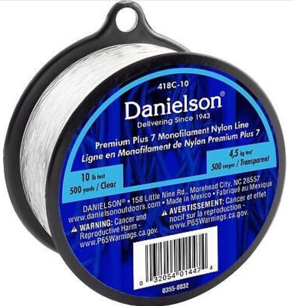DANIELSON PLUS 7 MONO NYLON LINE Clear  10lb 500yd