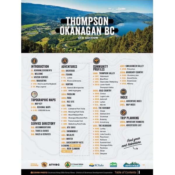 BACKROAD MAPS Thompson Okanagan BC 6th Edition