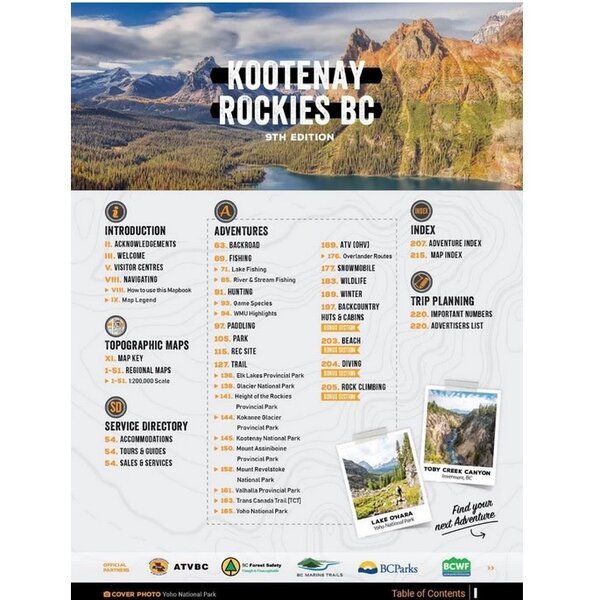 BACKROAD MAPS Kootany Rockies BC 9th Edition